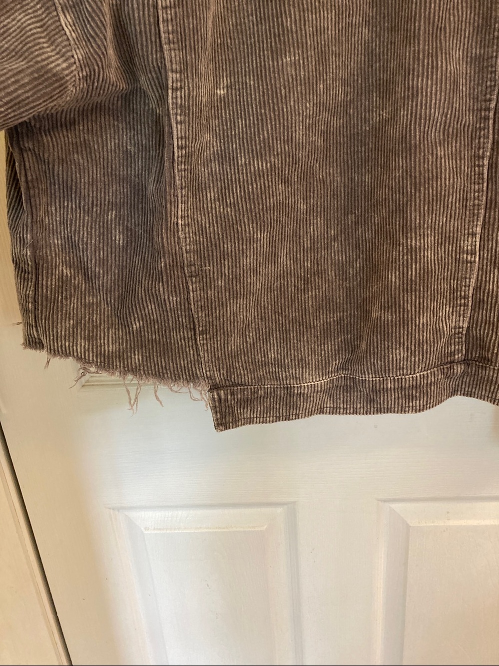 POL Cropped Corduroy Distressed Jacket in Taupe Gray - Picture 5 of 9